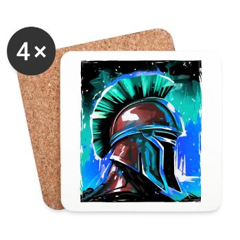Spartan Warrior Sparta Helmet - Coasters (set of 4) - white - Front