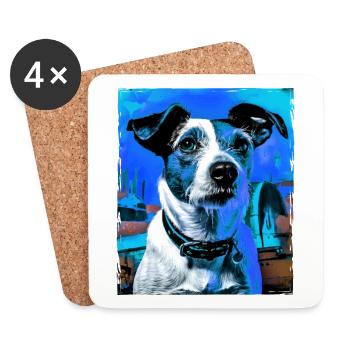 Jack Russel Terrier Hund Porträt - Untersetzer (4er-Set) - Weiß - Vorne