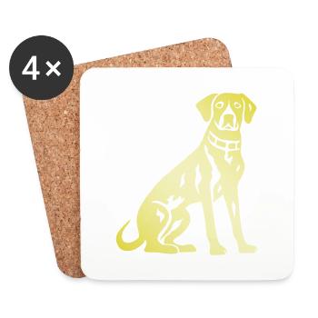 Dalmatian Dog Silhouette - Coasters (set of 4) - white - Front