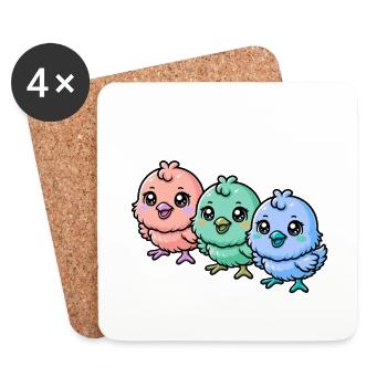 Bébé Enfant Enfants Poussin Pâques Bambins Poulet - Dessous de verre (lot de 4) - blanc - Devant