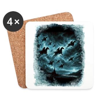 Wild Hunt traverse le ciel - Dessous de verre (lot de 4) - blanc - Devant