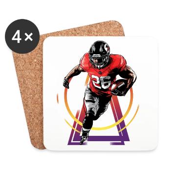 American Football Player USA America Sports - Coasters (set of 4) - white - Front