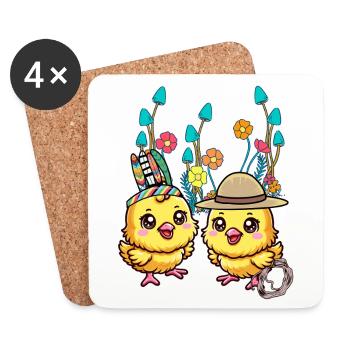 Küken Ostern Wilder Westen Kinder Kind Baby - Untersetzer (4er-Set) - Weiß - Vorne