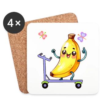 Funny Funny Fruit Banana Banana Kids Child Baby - Coasters (set of 4) - white - Front