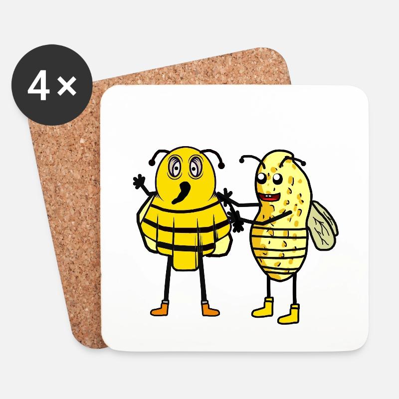 Insekt Insekten Kinder Kind Biene Bienen - Untersetzer (4er-Set) - Weiß