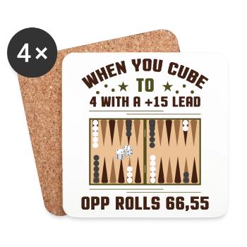 Backgammon Spiel - Untersetzer (4er-Set) - Weiß - Vorne