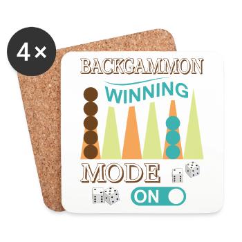 Backgammon Spiel - Untersetzer (4er-Set) - Weiß - Vorne