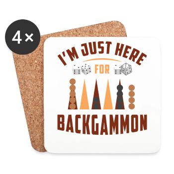 Backgammon Spiel - Untersetzer (4er-Set) - Weiß - Vorne