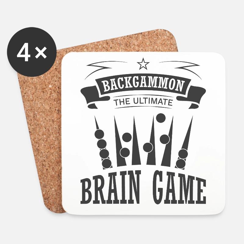 Backgammon Spiel - Untersetzer (4er-Set) - Weiß