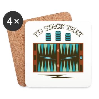 Backgammon Spiel - Untersetzer (4er-Set) - Weiß - Vorne
