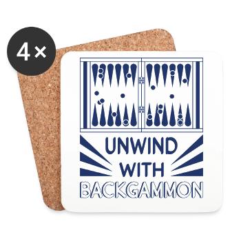 Backgammon Spiel - Untersetzer (4er-Set) - Weiß - Vorne
