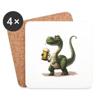 Dinosaurier brontosaurus Bier - Untersetzer (4er-Set) - Weiß - Vorne