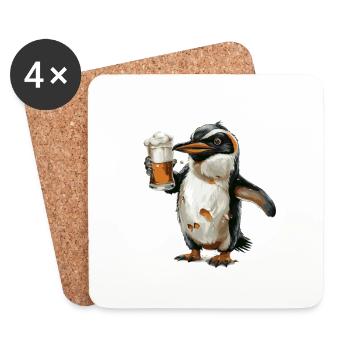 Penguin Beer Funny - Coasters (set of 4) - white - Front