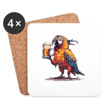 Bière Parrot Drôle - Dessous de verre (lot de 4) - blanc - Devant