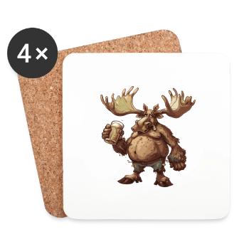 Moose Beer Funny - Coasters (set of 4) - white - Front