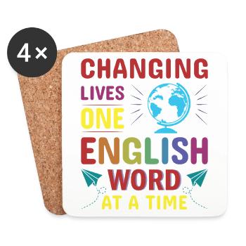 ESL-Lehrer ESL Unterricht - Untersetzer (4er-Set) - Weiß - Vorne