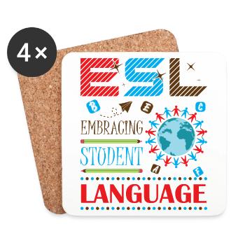 ESL-Lehrer ESL Unterricht - Untersetzer (4er-Set) - Weiß - Vorne