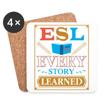 ESL-Lehrer ESL Unterricht - Untersetzer (4er-Set) - Weiß - Vorne