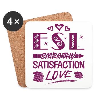 ESL-Lehrer ESL Unterricht - Untersetzer (4er-Set) - Weiß - Vorne