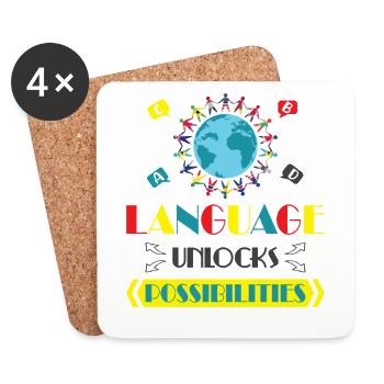ESL-Lehrer ESL Unterricht - Untersetzer (4er-Set) - Weiß - Vorne