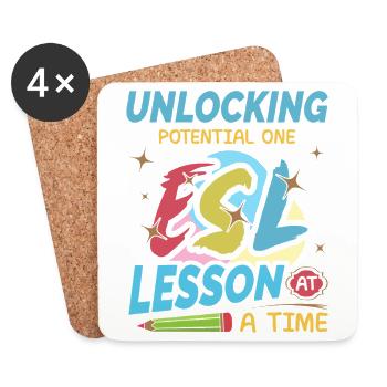 ESL-Lehrer ESL Unterricht - Untersetzer (4er-Set) - Weiß - Vorne