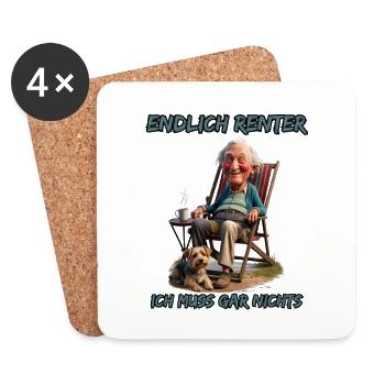 Finally a pensioner-I don't have to do anything - Coasters (set of 4) - white - Front