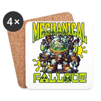 Mechanical paintball fallout, slime robot - Coasters (set of 4) - white - Front