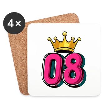 8 Number Crown - Coasters (set of 4) - white - Front