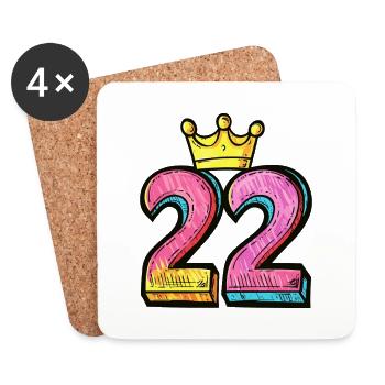 22 Number Crown - Coasters (set of 4) - white - Front