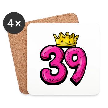 39 Number Crown - Coasters (set of 4) - white - Front