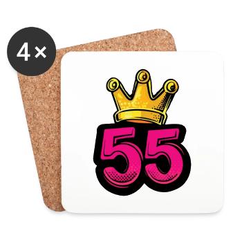 55 Zahl Krone - Untersetzer (4er-Set) - Weiß - Vorne