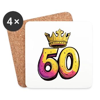 60 Number Crown - Coasters (set of 4) - white - Front