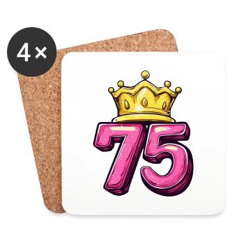 75 Number Krone - Coasters (set of 4) - white - Front