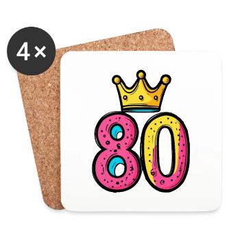 80 Number Crown - Coasters (set of 4) - white - Front