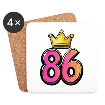 86 Number Krone - Coasters (set of 4) - white - Front