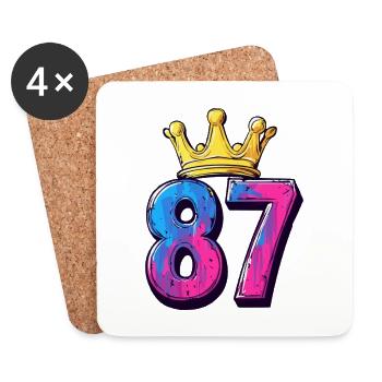 87 Number Krone - Coasters (set of 4) - white - Front