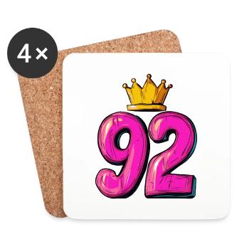 92 Number Krone - Coasters (set of 4) - white - Front