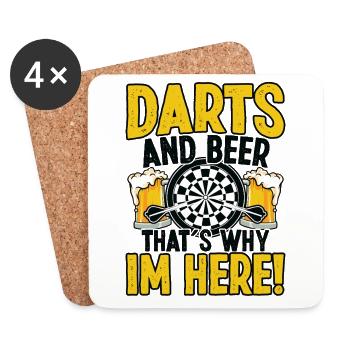 Dart Dartspieler Dartspiel Herren - Untersetzer (4er-Set) - Weiß - Vorne