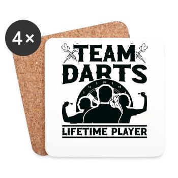 Dart Dartspieler Dartspiel Herren - Untersetzer (4er-Set) - Weiß - Vorne