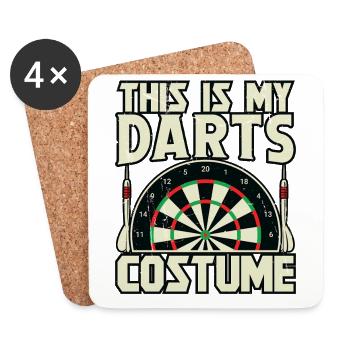 Dart Dartspieler Dartspiel Herren - Untersetzer (4er-Set) - Weiß - Vorne