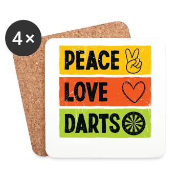 Dart Dartspieler Dartspiel Herren - Untersetzer (4er-Set) - Weiß - Vorne