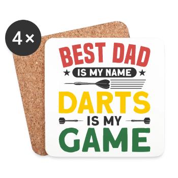 Dart Dartspieler Dartspiel Herren - Untersetzer (4er-Set) - Weiß - Vorne