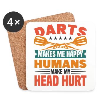 Dart Dartspieler Dartspiel Herren - Untersetzer (4er-Set) - Weiß - Vorne