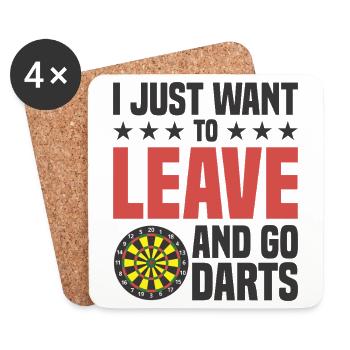 Dart Dartspieler Dartspiel Herren - Untersetzer (4er-Set) - Weiß - Vorne