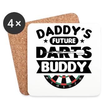 Dart Dartspieler Dartspiel Herren - Untersetzer (4er-Set) - Weiß - Vorne