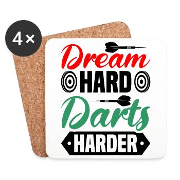 Dart Dartspieler Dartspiel Herren - Untersetzer (4er-Set) - Weiß - Vorne