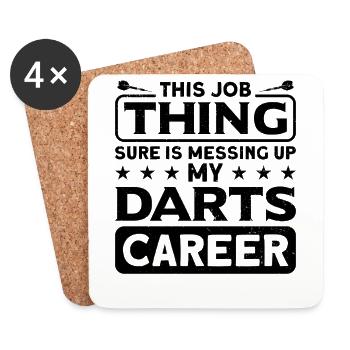 Dart Dartspieler Dartspiel Herren - Untersetzer (4er-Set) - Weiß - Vorne