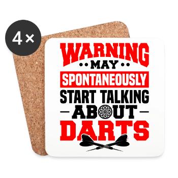Dart Dartspieler Dartspiel Herren - Untersetzer (4er-Set) - Weiß - Vorne