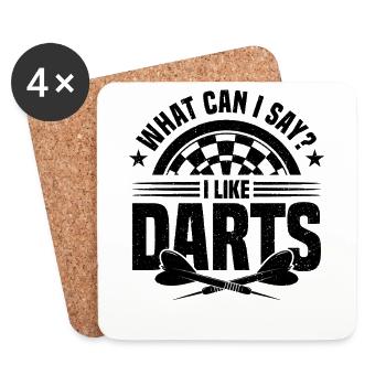 Dart Dartspieler Dartspiel Herren - Untersetzer (4er-Set) - Weiß - Vorne