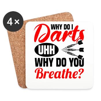 Dart Dartspieler Dartspiel Herren - Untersetzer (4er-Set) - Weiß - Vorne